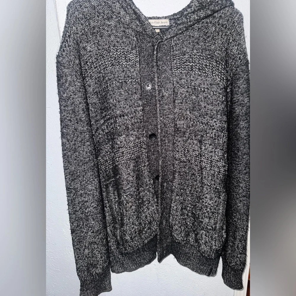 Calvin Klein Jeans Charcoal Heather Knit Cardigan